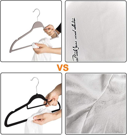 Plastic Clothes Hangers 20 Pack and Solid Wooden Hangers 20 Packs