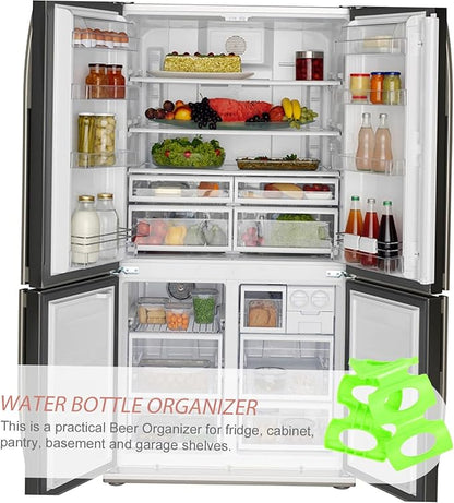 Amosfun Silicone Beer Can and Bottle Organizer Flexible Fridge Storage Rack for Beverage Cans Lightweight Anti-Slip Design High Low Temperature Resistant Space Saver for Refrigerators