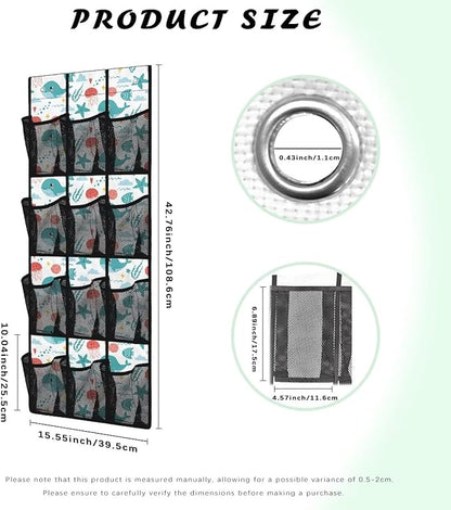 Whale Simple Houseware 12 Pockets,Over The Door Hanging Shoe Organizer,Small Item Storage Bag,Hanging Shoe Rack for Door Sneaker Hanger Boot Storage,Closet Rack for Home