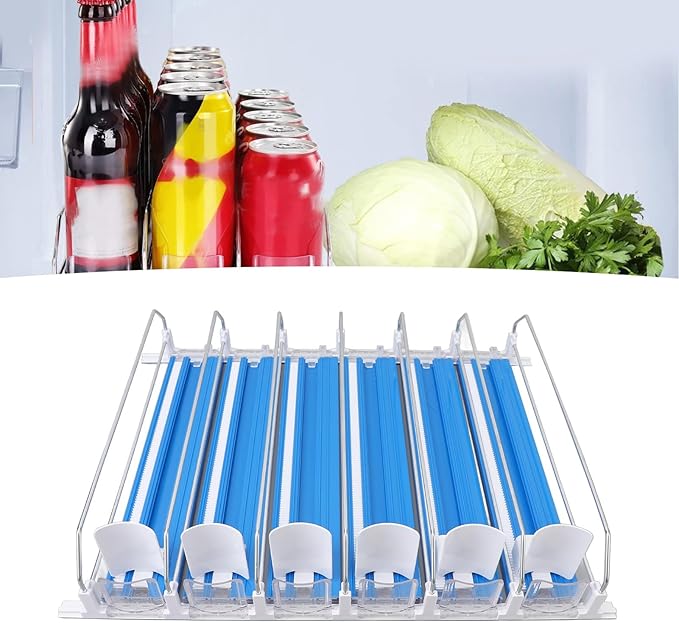 Drink for Fridge Adjustable Can Dispenser with Glide Pusher for Soda Beer and Beverages
