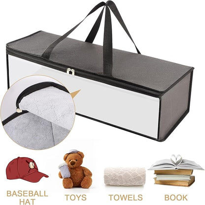 4 Pcs Hat Organizer for Baseball Cap, Hat Storage Bags with 2 Carry Handles Hat Holder Rack for Closet Travel Hat Organizer (Grey)
