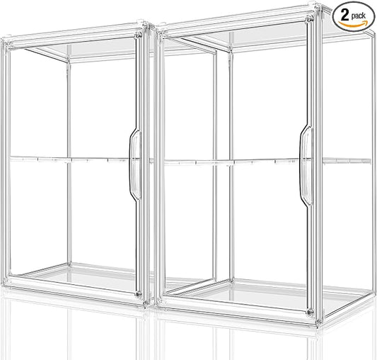 starogegc 2Pack Makeup Organizer Storage, Large Capactiy Acrylic Bathroom Organizer, Clear Cosmetics Organizer Bins with Division Board for Vanity, Skincare, Countertop Storage and Display Case
