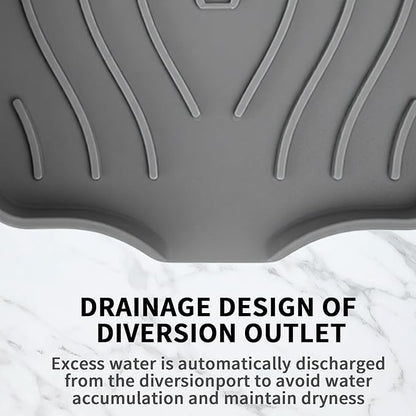 2 Pack Silicone Soap Dish with Drain, Self Draining Bar Soap Holder for Shower, Silicone Dish Soap Tray, Bathroom and Kitchen Sink Organizer, Grey