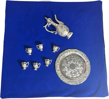 Velvet Blue Anti Tarnish Silver Jewelry Storage Bag, 28x28 inches, Zippered, Square, Airtight Protection, 784 sq. in., 1 Set