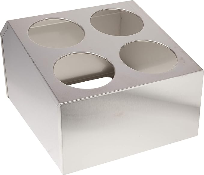Winco Flatware Cylinder Holder, 4 Holes, 2 Tiers, S/S