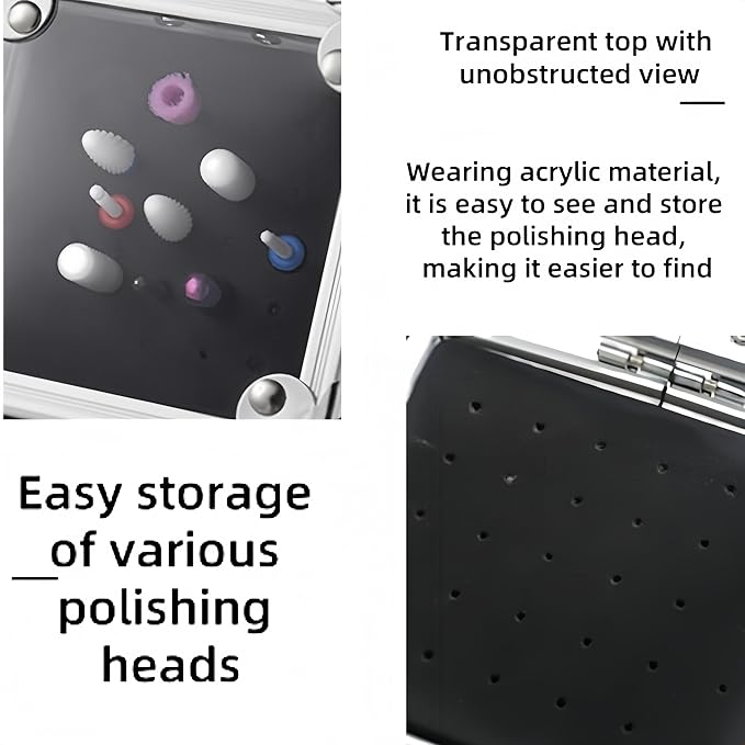 Silve 25 holes nail drill holder,drill bit organizer case, nail drill bits holder,drill bit storage,Nail Tools Organizers Container, Display Storage Box Rack Manicure Tool for Nail Grinding Head