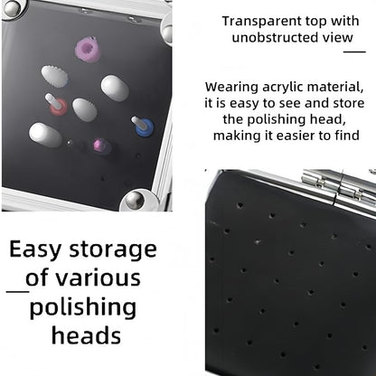 Silve 25 holes nail drill holder,drill bit organizer case, nail drill bits holder,drill bit storage,Nail Tools Organizers Container, Display Storage Box Rack Manicure Tool for Nail Grinding Head
