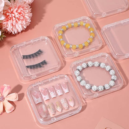 36 Pcs Press On Nail Storage Boxes, Storage Case, Clear Acrylic Fake Nail Organizer Container for Nails Display Salon Supplies 3x3x0.6 Inch