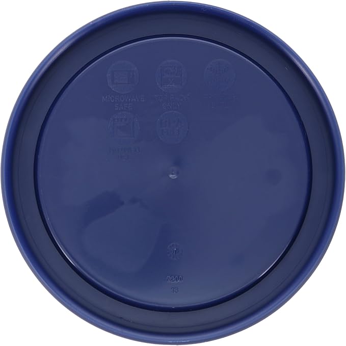 Pyrex 7200-PC 2 Cup Dark Blue Round Storage Lids - Original Genuine Pyrex Lids - 2 Pack