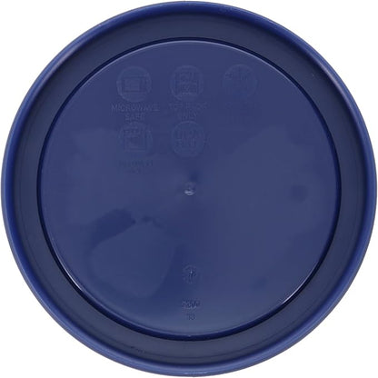 Pyrex 7200-PC 2 Cup Dark Blue Round Storage Lids - Original Genuine Pyrex Lids - 2 Pack
