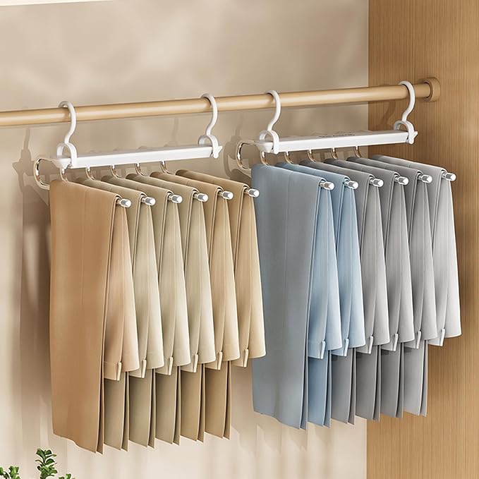 Ergocar Pants Hanger, Saving Space -Saving Metal Wardrobe Storage, Clothes Pants and Hanger, Multi -Function Scarf Storage and Storage Pants Jeans