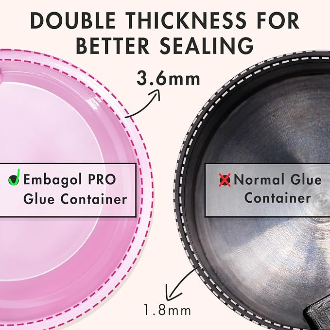 Eyelash Glue Storage Container Tank - Adhesive Jar Stand Makeup Case Cosmetic Storage Tank - Pink