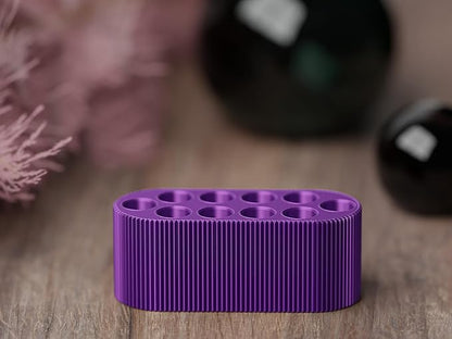 Perfume Sample Organizer for Bathroom or Vanity – Ideal Makeup and Skincare Storage, Desk and Bathroom Counter Organizer, Gift for Her (8mL Purple - Fits Subscription Sized Vials)