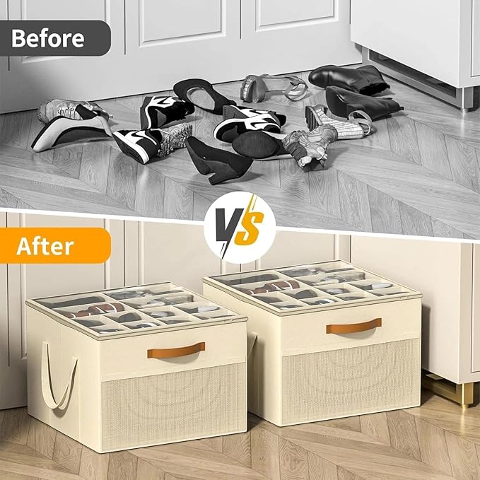 for Shoe Storage Organizer for Closet, Large Shoe Box Storage