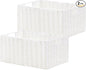 Vagusicc Wicker Storage Basket, Set of 2 Hand-Woven Paper Rope Wicker Basket, Small Storage Baskets for Organizing Toilet Paper Basket, Foldable Large Cube Storage Organizer Bins for Shelves (White)