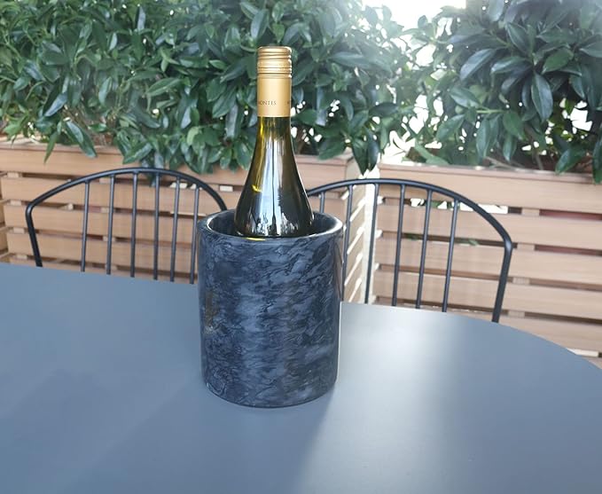 HillSpring Marble Salt Cellar, Utensil Holder, for Kitchen (Black)