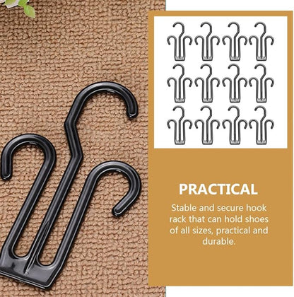 Healeved 12pcs Multi-functional Plastic Shoe Holder Hooks Sturdy Slippers Drying Organizer for Bike and Home Hanging Shoe Rack Storage