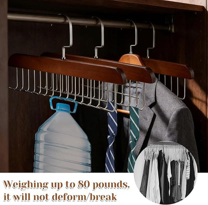 4 PCS Tank Top Hanger Space Saving, Bra Hangers for Closet Organizer, Tank Top Hangers with 32 Hooks Tie Rack Belt Hanger Belts Rack Ties Holder 360° Rotatable Neck Tie Organizer for Ties, Scarves