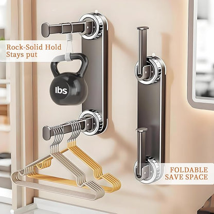 Hanger Organizer with Suction Cup, 2pc, with Suction Cup, Hangers Storage, Two-Tier Suction Hanger Organizer, No-Drill Easy Mount, not Include Hangers (Grey)