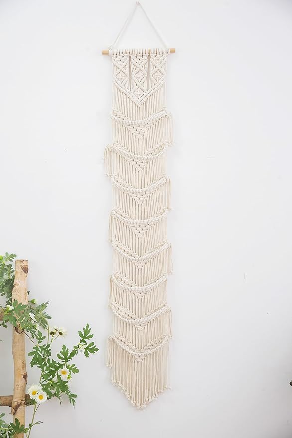 Macrame Cap Holder, Boho Hats Organizer for Baseball Caps, Hat Rack for Wall Hanging Decoration, Cap Rack for Collection Display, Handmade Cap Hanger Storage Organizer (Eight hats)