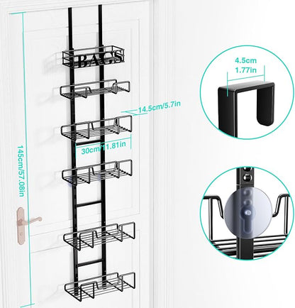 HapiRm Over Door Purse Organizer - Adjustable Purse Storage Rack with Bags Design Metal Basket, Wall Mounted Handbag Organizer, Hanging Handbag Holder, Can Use As 1/2 Part Detachable