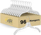 Quality Clear Plastic Hangers 96 Pack - Crystal Cut for Shirts, Suits, Coats, Dresses Hangers, Heavy Duty & Nonslip Design with Swivel Hook, 17 inches