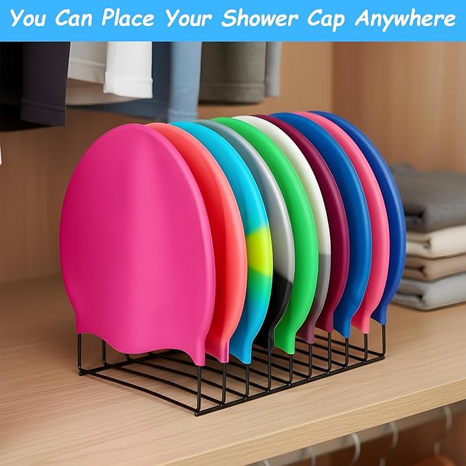 2 Pcs Beanie Holder Organizer, 20 Haats Heavy Duty Knitted Hat Storage Rack Metal Display Stand Foldable Cap Holder for Winter Swimming Hat Display Home Entryway Tabletop Bedroom Closet Dresser Room