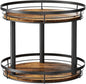 LAMU 12'' Wood Lazy Susan Spice Rack Organizer, 2 Tier Spice Organization for Cabinet, Countertop, Kitchen, Table Top, Pantry, Condiment and Seasoning Rack Organizer
