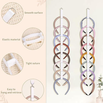 3 PCS Headband Holder Organizer for Girl,Hanging Hairband Storage for Women,White Hair Hoop Display Hair Accessories Organizer Bedroom College Dorm Decor