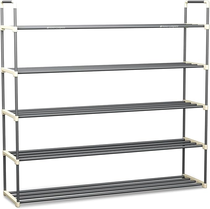 Home-Complete Shoe Storage Rack, 5-Tier Shoe Organizer for Closet Bathroom Entryway, Shoe Shelf Holds