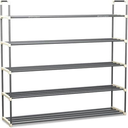 Home-Complete Shoe Storage Rack, 5-Tier Shoe Organizer for Closet Bathroom Entryway, Shoe Shelf Holds