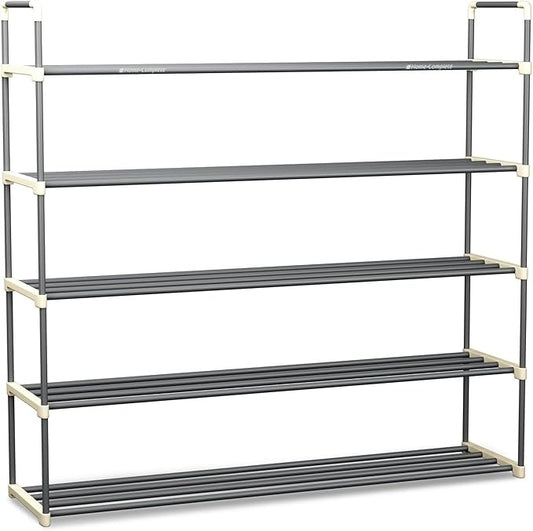 Home-Complete Shoe Storage Rack, 5-Tier Shoe Organizer for Closet Bathroom Entryway, Shoe Shelf Holds
