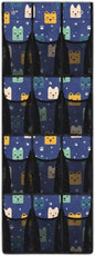 Shoe Organizer Over The Door 12 Pockets Door Hanger Organizer Bathroom Mesh Fabric Cute Cat Shoe Holder Hanger for Living Room Space Saving Wall Hanging Storage