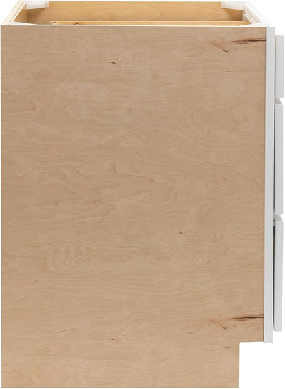 Quicklock RTA (Ready-to-Assemble) | Base Kitchen Cabinets - Shaker Style | Made in America (Pure White, 21" W x 34.5" H x 24" D 3 Drawer Pots and Pans)