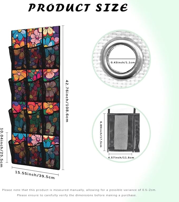 Colorful Flower Over The Door Shoe Storage,Back of Door Shoe Organizer,Hanging Garage Storage Rack,Hanging Shoe Organizer,Classroom Headphone Storage,Over The Door Shoe Organizer