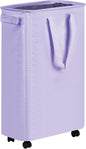 efluky Slim Laundry Hamper with Wheels, Rolling Laundry Basket for Clothes, Small Laundry Basket for Bedroom, Dorm and Laundry Room, 60L (12.7 Gallons) Purple