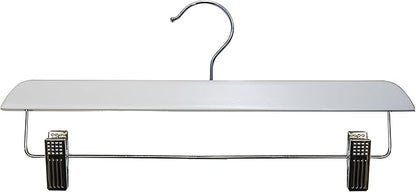 NAHANCO Contemporary Collection: Wooden Skirt/Pant Hanger, 14" White (Pack of 100)