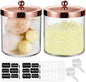 2 Pack SheeChung 50oz Large Apothecary Jar with Rose Gold Rust-Proof Lid - Shatterproof Plastic Laundry Pods Container - Chic Rose Gold Bathroom & Vanity Storage Organizer for Scent Beads, Salts