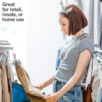 SSWBasics 14 Inch Clear Plastic Skirt Hangers and Pants Hangers with Clips - Pack of 20 Durable Hangers with Clips for Skirts and Pants