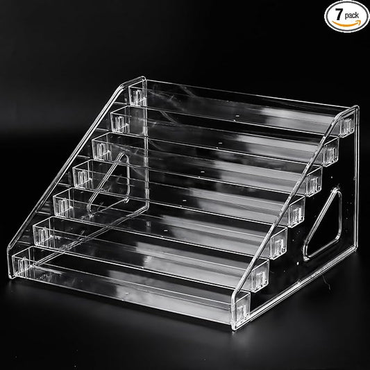 SUTOKAKA Nail Polish Organizer Clear Acrylic Eyeglasses Display Holder Essential Oil Storage Rack Makeup Stand Tray - 7 Layer