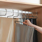 SHIMOYAMA Space Saving Pant Hangers, 5 Pack, Semi-Open Trouser Hanger for Jeans & Pants, Single Rod Closet Organizer for Slacks, Khakis (Black)