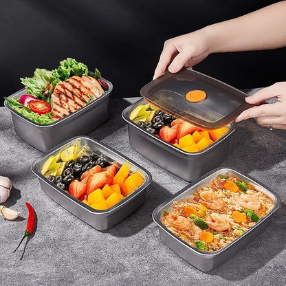 GIUOIDUO 20 PCS Food Storage Containers with Lids Airtight (10 Containers & 10 Lids)，stainless steel food containers leak proof storage box with lid Locking Food Storage Container freezer storage