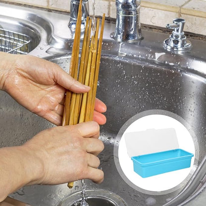 VOSAREA Plastic Cutlery Organizer Tray Lid Kitchen Utensil Storage Transparent Design for Easy Visibility Non- Base for Countertop Use