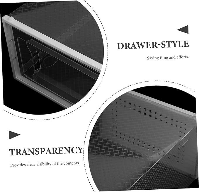 6pcs Transparent Stackable Shoe Organizer Boxes Drawer Style Storage Case for Easy Access and Visibility for Sneakers and Heels Clear Design