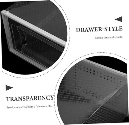 6pcs Transparent Stackable Shoe Organizer Boxes Drawer Style Storage Case for Easy Access and Visibility for Sneakers and Heels Clear Design