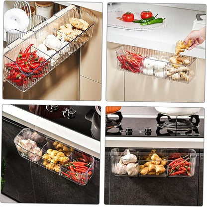 Unomor Cabinet Door Organizer Multi-purpose Kitchen Hanging Basket Vegetable Storage Rack Strong Load