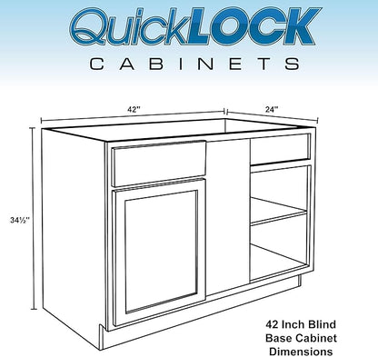 Quicklock RTA (Ready-to-Assemble) | Base Kitchen Cabinets - Shaker Style | Made in America (Espresso Stain, 42" Wx34.5 Hx24 D Blind Corner)