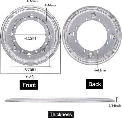 9" Round Lazy Susan Turntable Bearing Plate 5/16”Thick Lazy Susan Hardware, Rotating Swivel Plate with 750 lb Load Capacity, Lazy Susan Turntable Base for Table, Serving Tray, Kitchen