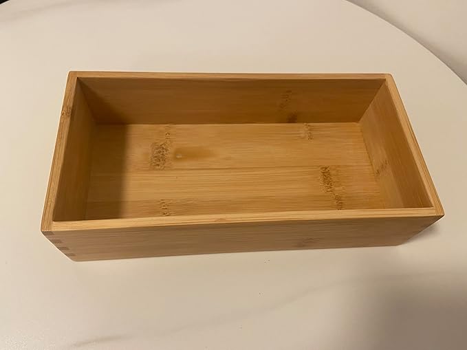 Bamboo Drawer Organizer - Kitchen Drawer Utensil Organizer Office Supplies Desk Organizer Makeup Silverware Tray Flatware Organization 8"*4"*2"
