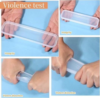 Utensil Holder for Lunch Box, 2 Pcs Clear Utensil Case Portable Flatware Box Simple Travel Tableware Storage Case Chopstick Cases for Cutlery Kit